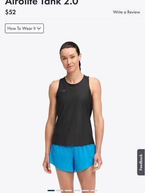 Hoka Black womens  Sleeveless Running Tank